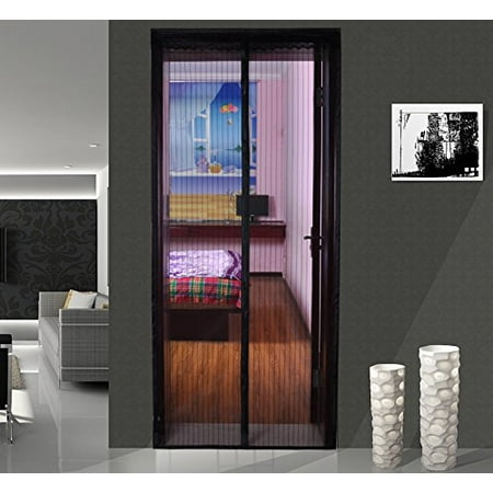Shatex 34 X 98 Black Magnetic Screen Door Mosquito Netting Screen Fit For Max Opening Walk Through Curtain