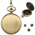 thumbnail image 1 of Vintage Pocket Watch Case Pendant Chain Smooth Cover With 7 Dices Bronze Souvenirs Gift Entertainment Table Game Polyhedral Dice, 1 of 4