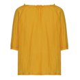 thumbnail image 6 of Lmnyox Women's Summer Fall Casual Tops Ruffle Round Neck 3/4 Sleeve Shirts Oversized Pullover Blouses, 6 of 6