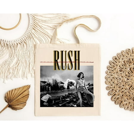 vintage Rush Permanent Waves 1980 Black Tote Bag S- Q82738-TH19249
