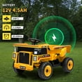 thumbnail image 3 of 12V Ride on Dump Truck,Construction Vehicle Ride on Toy with Remote Control, Electric Dump Bed & Shovel with Spring Suspension, Music, and LED Lights,Yellow, 3 of 5