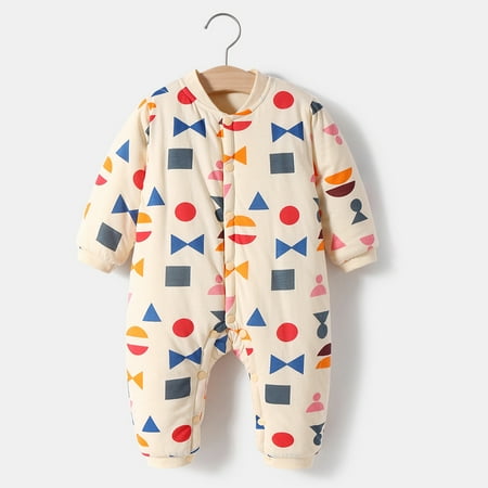 

QWZNDZGR Newborn Baby Bodysuit Newborn Warm Thickened Pure Cotton Clothes Baby Cotton Jacket Autumn And Winter 0 Winter Clothing March