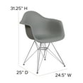 thumbnail image 6 of Emma + Oliver Moss Gray Plastic Chair with Arms and Chrome Base, 6 of 12
