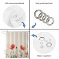thumbnail image 5 of Elegant Poppy Waterproof Fabric Shower Curtain,Spring Florals Pastoral Watercolor Rustic Waterproof Fabric Shower Curtain for Bathroom Curtains Bathtubs Shower Curtains with 12 Hooks Stall 48x72in, 5 of 8