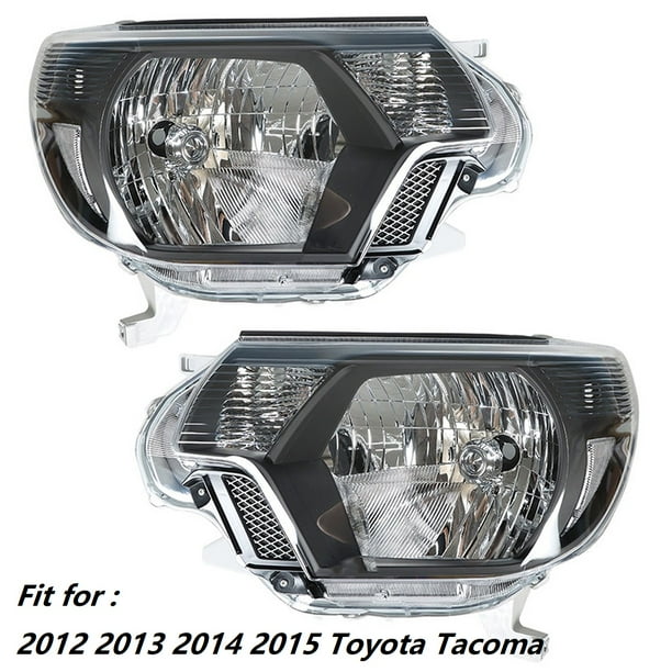 Labwork 2pcs Headlights Assembly Black Chrome Headlamp Housing Fit for