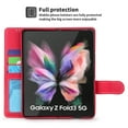 thumbnail image 5 of Dteck Case for Samsung Galaxy Z Fold 3 5G (2021),Luxury Business Leather Magnetic Card Holder Wallet Case with S-Pen Holder Pocket Hybrid PC Protective Kickstand Cover,Red, 5 of 13