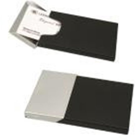 Piano Finish Business Card Holder - Elegance Business Card Case, Matte Black and Chrome Finish