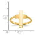 thumbnail image 4 of 14K Yellow Gold Ring Band Themed Polished Textured Cross, Size 5, 4 of 5