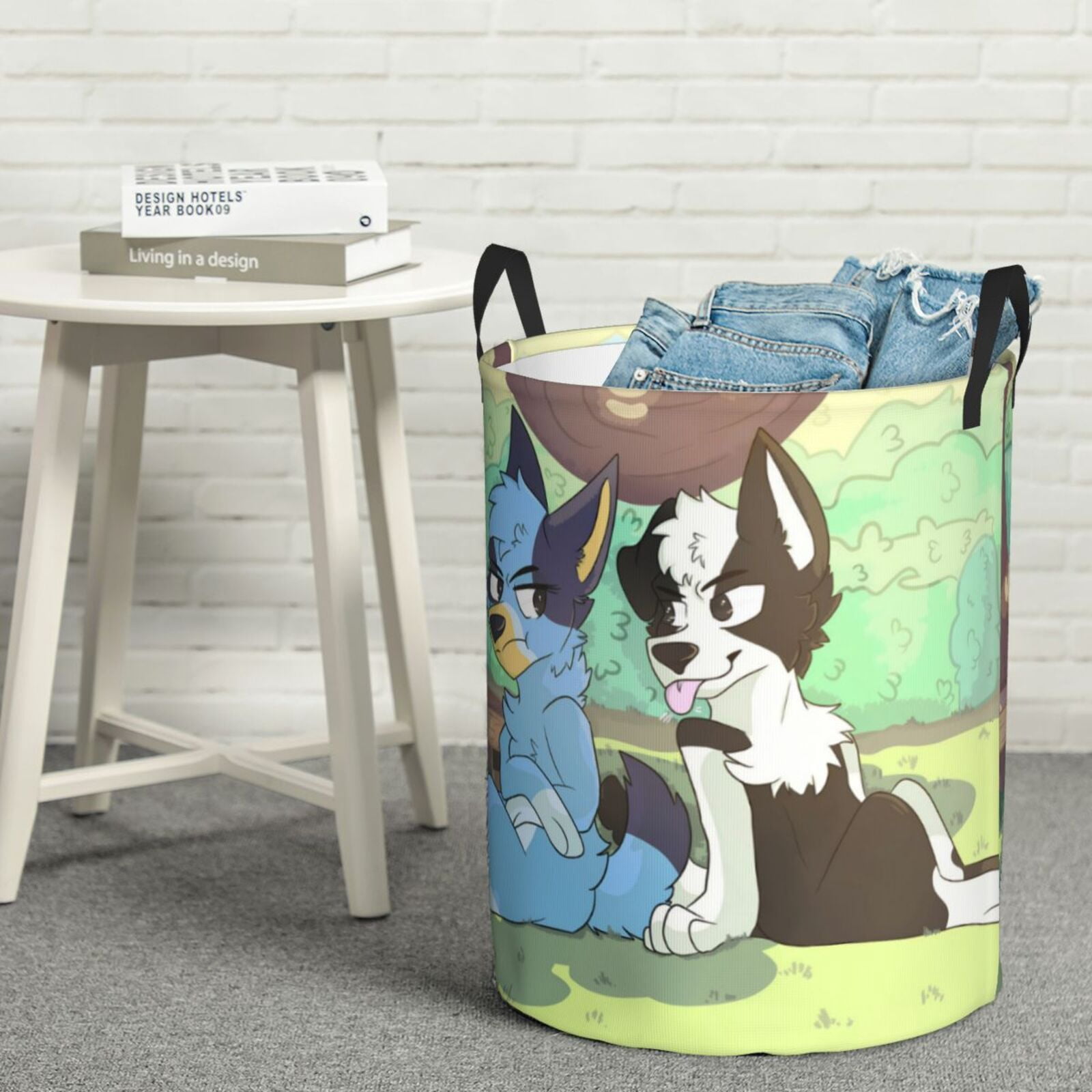 Johaoi Bluey Pattern Round Large Laundry Basket -Storage Basket - Toy Storage Basket, Perfect as Hamper, Kids Room Storage, and Toy Containment-