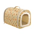 thumbnail image 2 of Cama interior para cachorros y gatitos, tienda tipo cueva de 18,5x13x14 pulgadas con alfombrilla de cojín, casa para conejos lavable, versátil, suave Caqui Yinane Casa del gato, 2 of 8