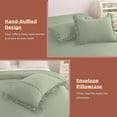 thumbnail image 6 of 5 Piece Luxury 5 Inch Two Layer Ruffle Comforter 550 GSM All Season (Twin/Twin XL Size) Premium Super Soft - 800 TC, 100% Egyptian Cotton- Solid Light Sage Colour, 6 of 7