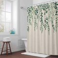 thumbnail image 5 of Green Branch Fabric Shower Curtain Spring Leaves Washable Shower Curtains for Bathroom, Waterproof Bath Curtain with Hooks Home Decor 72x72in, 5 of 8