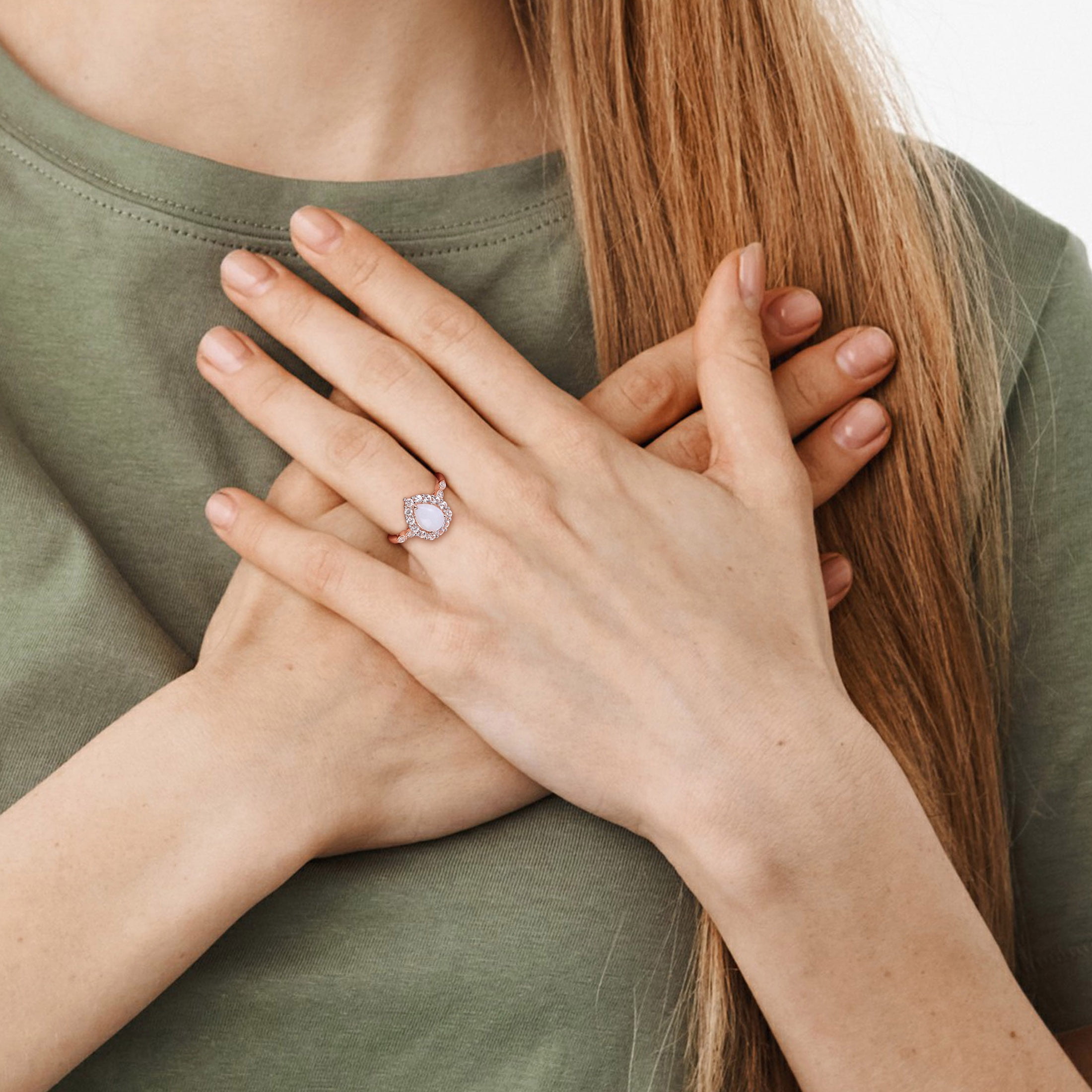 Everly Women's Created Sapphire and Created Opal 10k Rose Gold Ring