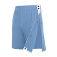 thumbnail image 2 of longantii Men's Tear Away Shorts with Side Snap Side Split Open Cotton Leg Breakaway Post Surgery Recovery Bottoms Adaptive Cotton Shorts Sky Blue 3XL, 2 of 7