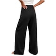 thumbnail image 6 of YuXingFu Womens Linen Pants Women Petite Skinny Culottes - Frayed Hem Travel Black M, 6 of 9