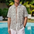 thumbnail image 2 of ZVNAΖH Men's Retro Star Print Shirt, Short Sleeve Collared Button Down Top for Summer Vacation & Daily, S-5XL, 2 of 9