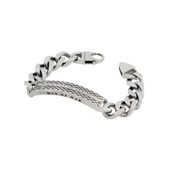 Man Of Valor Christian Bracelet Bible Verse and Cross, Stainless Steel