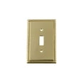 thumbnail image 1 of Nostalgic Warehouse 720106 Rope Switch Plate with Single Toggle, Unlacquered Brass, 1 of 3