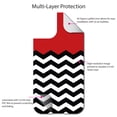 thumbnail image 4 of DistinctInk Custom SKIN / DECAL compatible with OtterBox Defender for iPhone 11 Pro MAX (6.5" Screen) - Black White Red Chevron - Black & White Chevron Stripes Pattern, 4 of 5