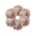 thumbnail image 7 of 15 Inch Round Placemats Set of 6, Red Truck Christmas Non Slip Heat Insulation PP Table Mats, Gnomes Xmas Tree Snowflake Gifts Wooden Washable Place Mats for Kitchen Dining Party Table Decor, 7 of 7