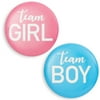 24 Pack Gender Reveal Pins for Party Supplies, Blue and Pink Team Boy Team Girl Buttons (2.25 In)