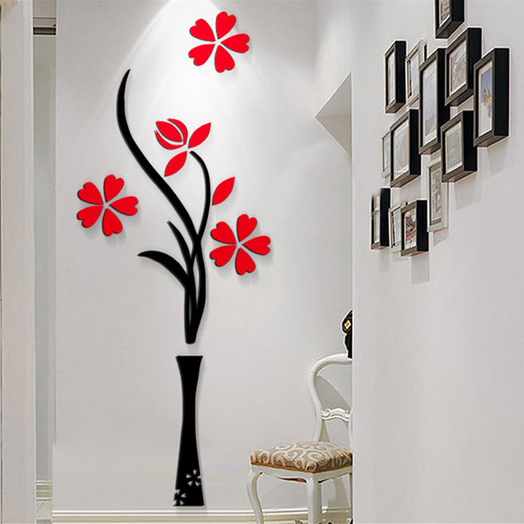 3d Wall Sticker Kapmore Novelty Flower Potted Plant Art Decals Decor For Home Bedroom Living Room