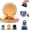 Orange, variant on Electric Magnetic Wireless Charging Car Phone Mount, 360 Rotation RGB Light Auto Clamping Holder(Orange)