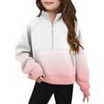 thumbnail image 3 of FSYBOA Girls Sweatshirts Size 14T, Fashion Long Sleeve Half Zip Casual Kids Pullover Tops Pink, 3 of 5