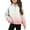 Pink, variant on Tie-dyed Half Zip Pullover Girl Thumb Hole Cropped Hoodie Raglan Quarter Zipped Sweatshirt with Pockets Light Blue 7 Years