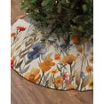 thumbnail image 2 of Yellow Red Blue Spring Floral Christmas Tree Skirt 48 Inches Large Christmas Skirt Tree, Watercolor Botanical Summer Flowers Tree Skirt Christmas Decorations for Fireplace Party Indoor Outdoor, 2 of 7