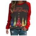 thumbnail image 1 of Chandail en Molleton de Noël pour Femmes Col Rond Pull Chaud Imprimé Mode Pull Mi-Long Veste Manches Longues Fermeture Cardigan Vacances Xmas Extérieur, 1 of 5