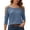 Blue, variant on VBVC Women's Crisscross Cold Shoulder T-Shirt,Ladies Casual Pleated Front Short Sleeve Top,Summer Crew Neck Breathable Blouse for Women,Black,S-2XL
