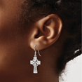 thumbnail image 3 of Sterling Silver Rhod-Plated Polished Dangle Celtic Cross Design Earrings (Width 13.9) (Length 34.3) - Jbsp, 3 of 5