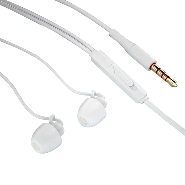 Sidaley Auriculares antirruido para dormir con micrófono Auriculares con control de botón anti-pliegue para hoteles Single 3.5mm White Type1 NO1