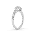 thumbnail image 4 of IGI Certified Double Row Halo Solitaire Engagement Ring, 0.95 Cttw Round Cut Lab Grown Diamond Rings for Women In 14K Solid White Gold F-G, VS-SI Quality Ring Size-8, 4 of 6