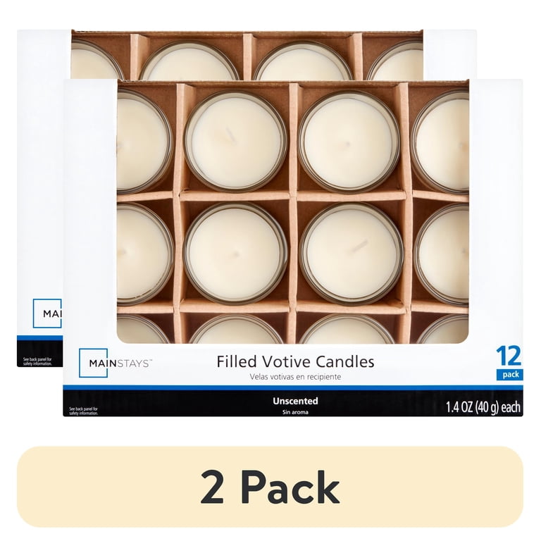 Mainstays Unscented Filled Votive Candles, 12-Pack photo 1