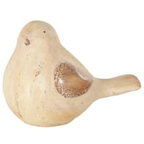 DecMode 9" Sitting Bird Garden Sculpture with Brown Accents