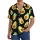 thumbnail image 1 of Balery Flowers Avocado Camisa Casual de Manga Corta con Botones para Hombre, Texturizada, Estilo Cubano, para Playa, Verano-X-Large, 1 of 5