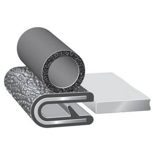 Trim-Lok Multi Purpose Weather Stripping 3100B3X1/8A-25 Roll; 25 Foot Length; PVC; For Sealing Luggage Doors/Tool Boxes/Tonneau Covers; With 1/8 Inch Sponge Rubber Bulb; Fits 1/8 Inch Edge
