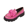 thumbnail image 2 of XUNKUSGA Loafers for Women Cute Bowknot Round Toe Leather Dress Shoes Fashion Color Block Thick Heel Anti Slip Womens Slip On Shoes for Work Daily,Pink,8.5, 2 of 9