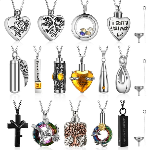 Set de collares Ecation, 15 unidades, de acero inoxidable, con motivo conmemorativo