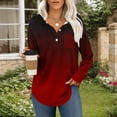 thumbnail image 2 of Enjoytime Long Sleeve Shirts for Women Printing V-Neck Button Down Blouse Fashion Business Casual Work Tops Trendy Clothes 2025 Wine L, 2 of 7