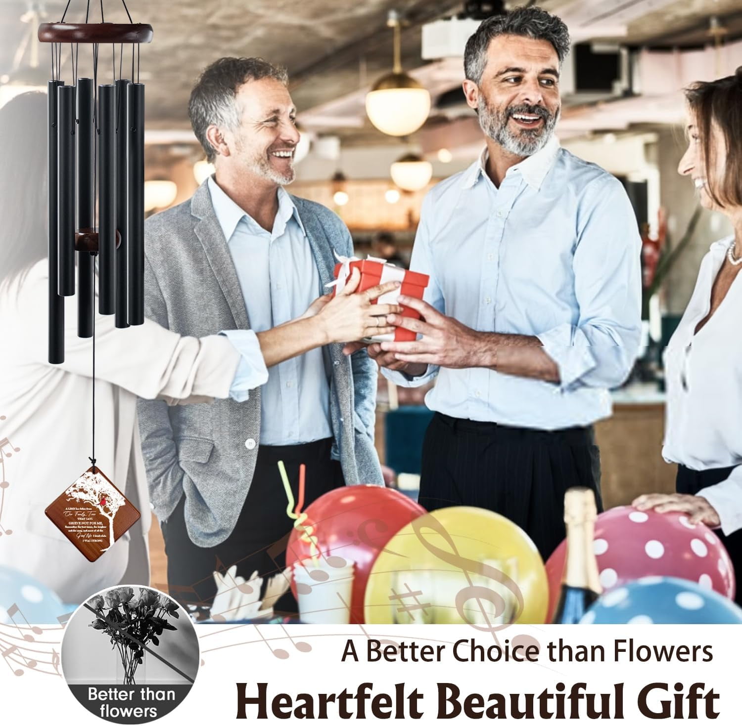 Memorial Wind Chimes for Outside, Sympathy Gifts for Loss of Loved One, Windchimes in Memory of Dad or Mom, Bereavement Outdoor Classic Cardinal Chimes for Garden, Patio Decoration