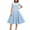 Blue, variant on Summer Dresses for Women 1950s Vintage Hepburn Style Short Sleeve Dresses V Neck Button Plaid Printed Flowy A-Line Knee-High Dresses