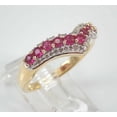 thumbnail image 3 of Sparkle Jewels 14K Yellow Gold Plated Anniversary Women's Band Ring Round Cut Red Ruby, 3 of 3