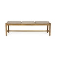 thumbnail image 2 of Olurrisa Outdoor 3-Seater Acacia Wood Bench, Rustic Hardwood Garden Patio Bench with Woven Rattan Seat, 2 of 8