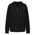 thumbnail image 3 of MAWCLOS Sweat à Capuche Femme Col en V Pull Décontracté Automne Manches Longues Noir S, 3 of 4