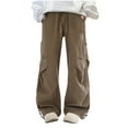 thumbnail image 2 of UQJfacai Boys Baggy Sweatpants Kids Wide Leg Pants Casual Elastic Waist Trousers with Pockets Fashion Y2K Streetwear 5-15 Years, 2 of 6