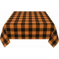 thumbnail image 3 of Fall Square Tablecloth 52x52 Inch Orange and Black Table Cloths Checkered Decor Buffalo Plaid Table Cover Fall Holiday Tablecloth Square for Fall Picnic Kitchen Dining Tabletop Indoor Outdoor, 3 of 8