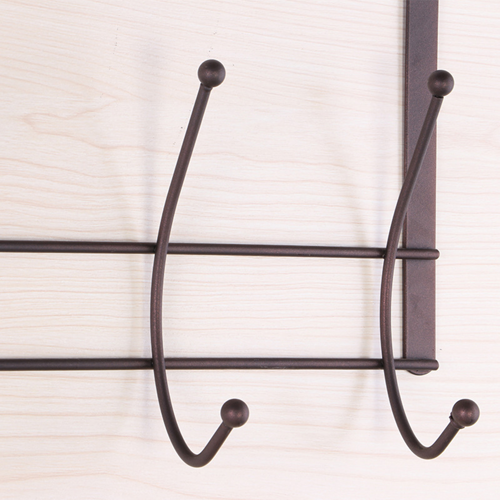 Over the Door Hook Hanger, HeavyDuty Metal 10 Hooks Oganizer Rack to